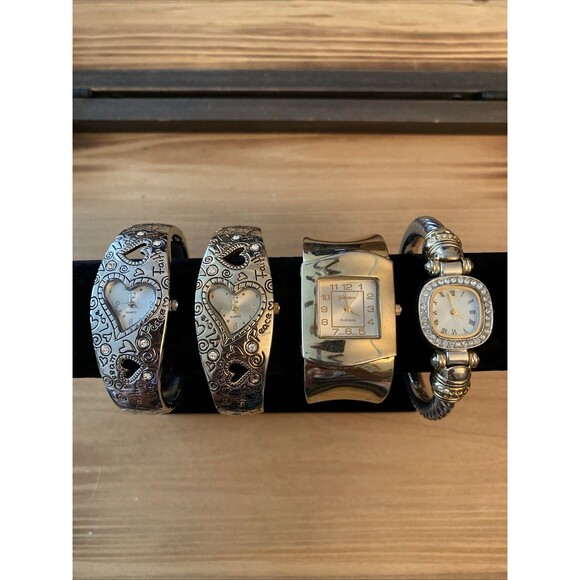 Ladies Bangle Watch Lot 4 Total New Batteries - Picture 1 of 15